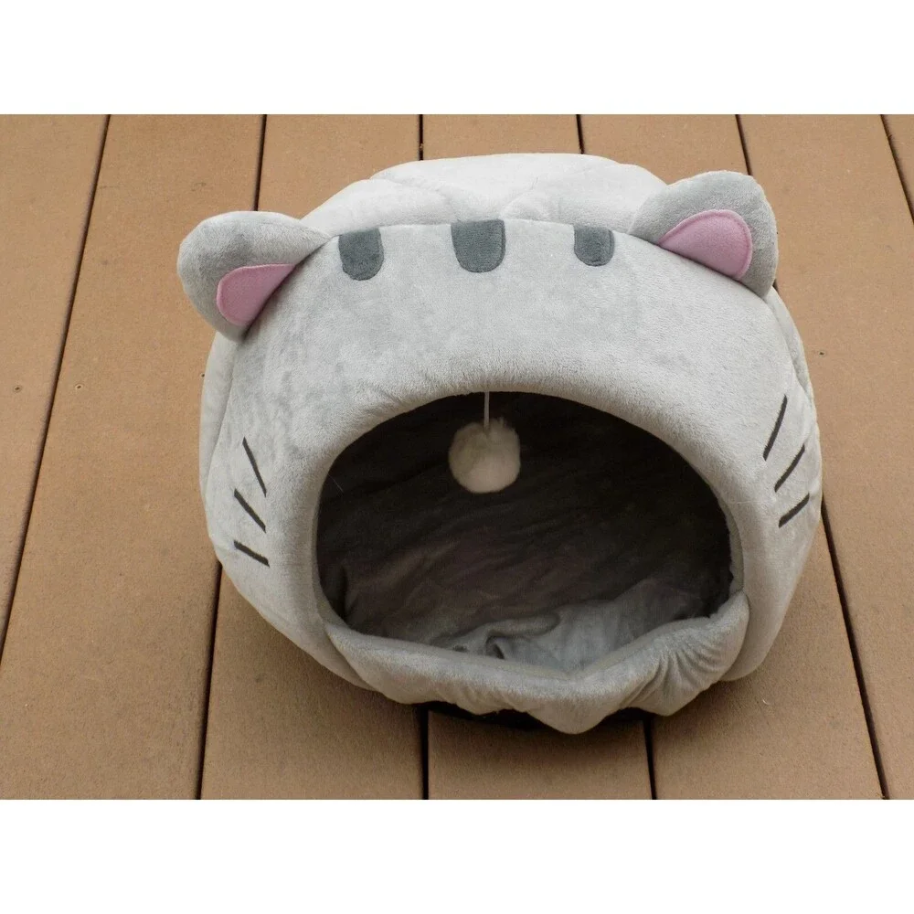 Cozy Comfy Plush Cat Bed Medium Cotton House Design